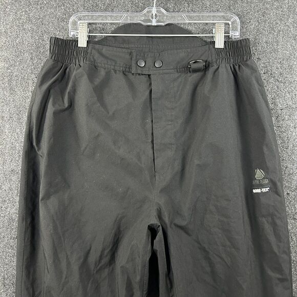 Vintage Alpine Design Gore-Text Ski Pants Men's Medium Black Fleece Lined Snow - Picture 2 of 15